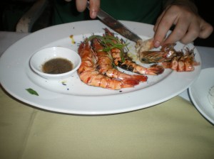 Fresh Nha Trang tiger prawns in garlic butter